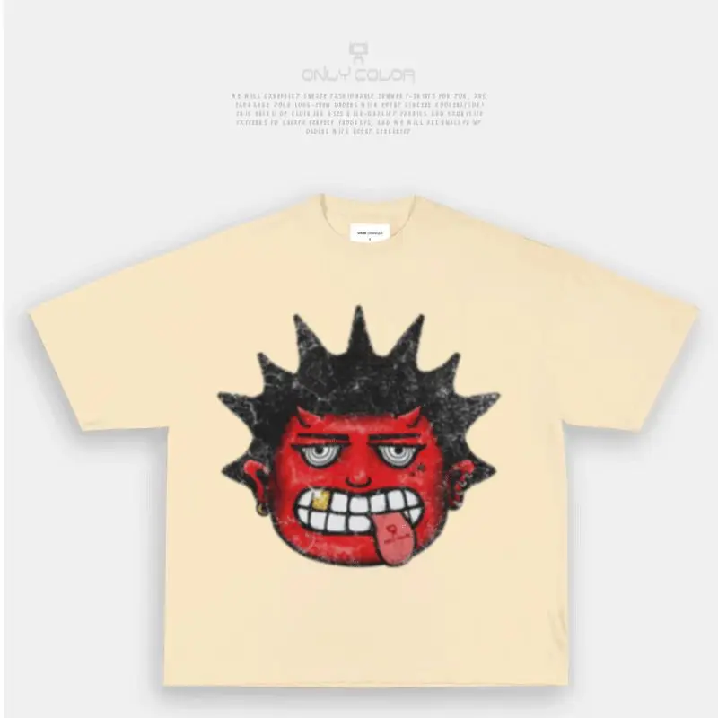 

Trendy Y2K Matching Clothing, Large and Interesting Cartoon Image Printing, Women's Casual Round Neck Men's Short-sleeved Tops