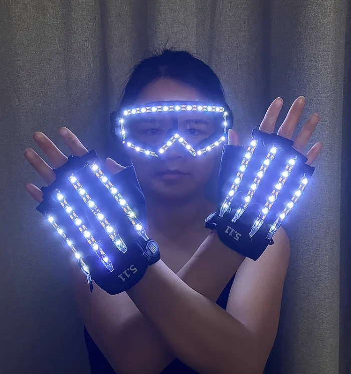 

LED Gloves Performance Clothing Bar Atmosphere Glasses Props Halloween Gloves