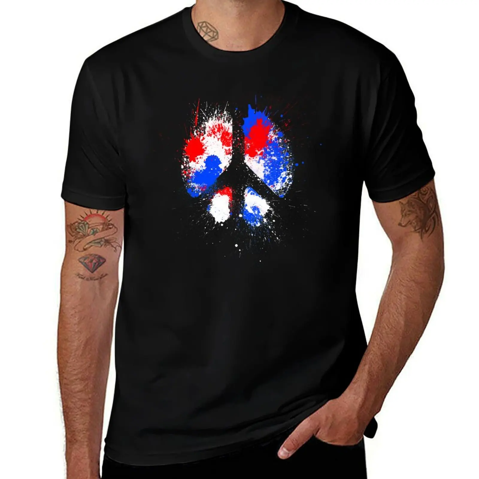 

Peace paint splash T-Shirt mens graphic t shirts man t shirt summer t shirts for man graphic tees T-Shirt