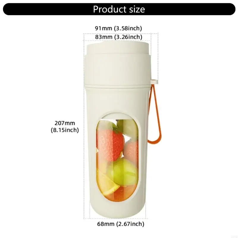 U0DE USB充電式スムージーメーカージューサーカップ450ml揺れのためのポータブルブレンダー