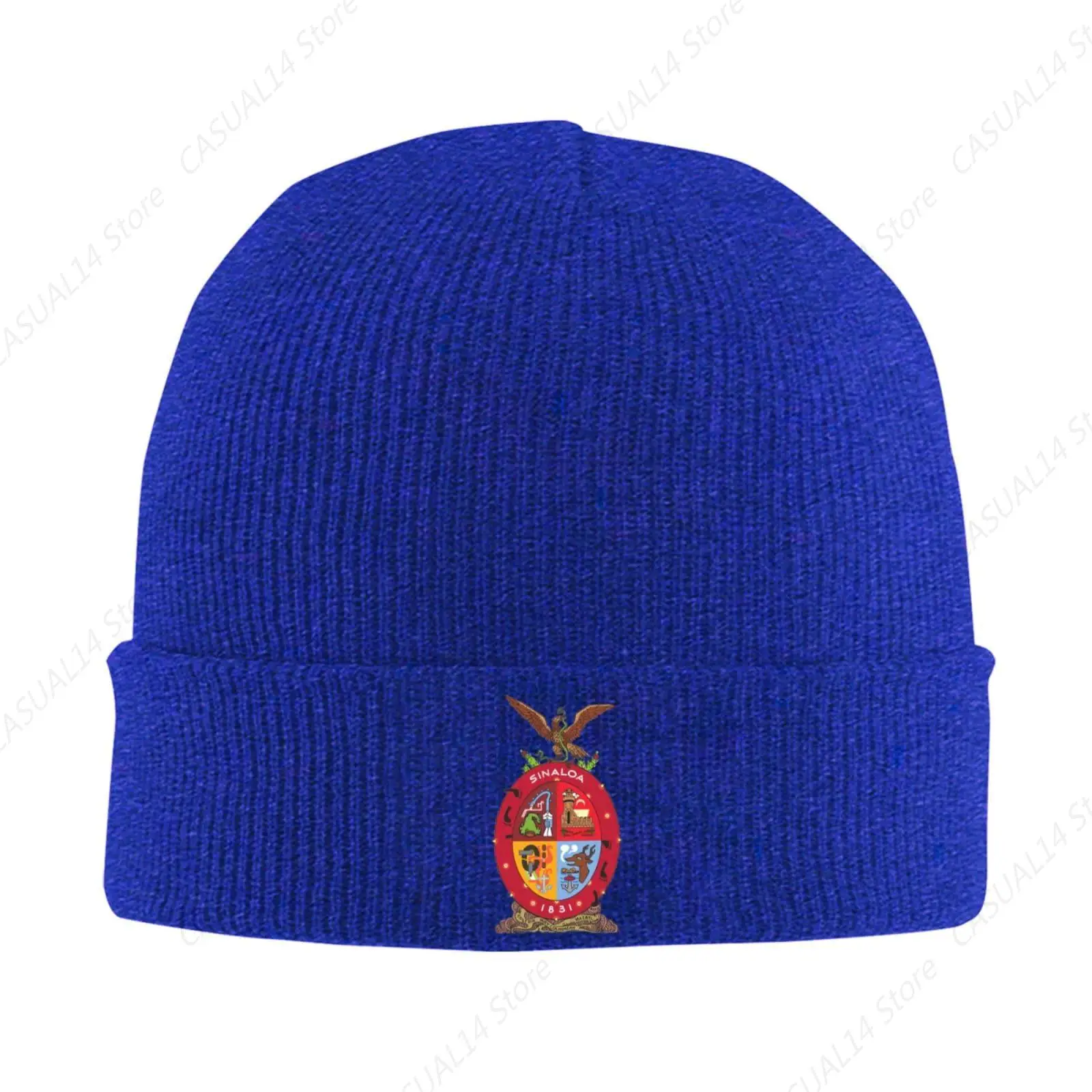 Flag Of Sinaloa Knit Ski Beanie Cap Classic Warm Winter Hat For Women And Men Blue Print One Size