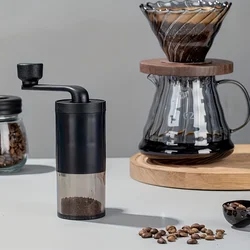 Classic Manual Coffee Grinder with Adjustable Ceramic Burrs Stainless Steel & ABS Hand Crank Mill Portable Easy-to-Clean