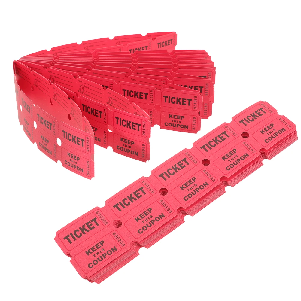 

400pcs Raffle Tickets Carnival Paper Tearaway Lottery Event Labels Green Tickets Rolls Baby Shower Prize Draw Social