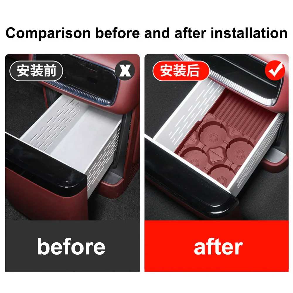 For VOYAH Taishan Mount Tai 2026 Rear Refrigerator Protection Pad Automotive Modification Parts Beverage Silicone Anti Slip Pad