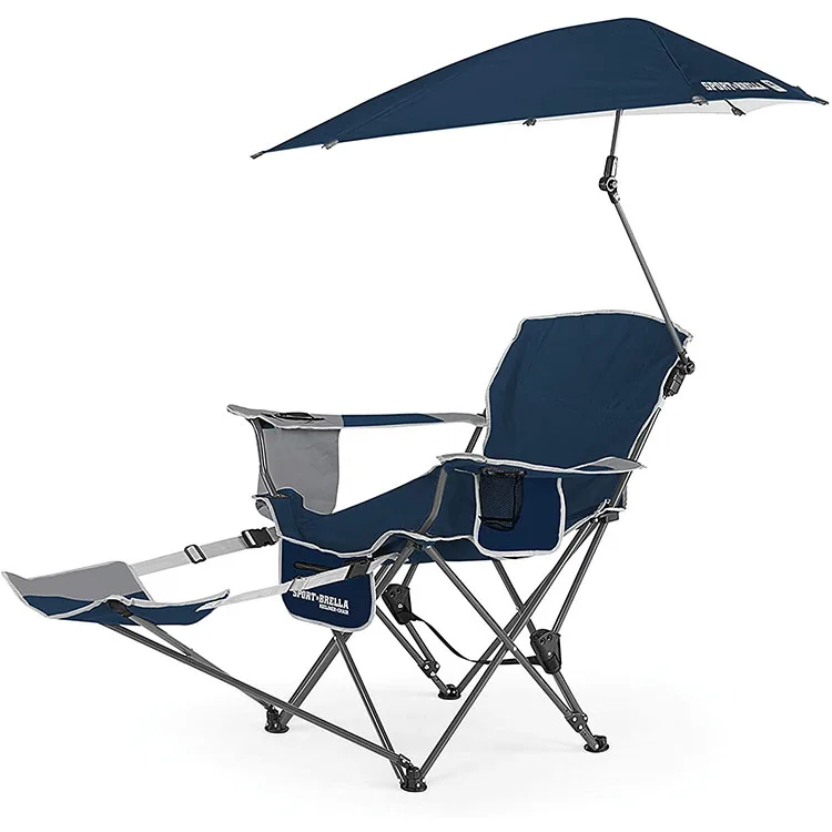 

Umbrella Footrest Camping Picnic Beach Chair Foldable Outdoor Recliner Fish Chair
