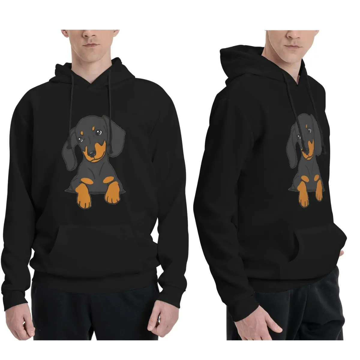 Dachshund cachorro en tu bolsillo crema Beige sudaderas con capucha hombres Casual pulóver sudaderas moda manga larga con capucha Otoño Invierno