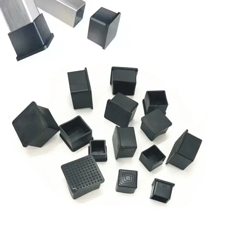 4-16Pcs Non-Slip Chair Leg Caps Rubber Square Floor Table Foot Cover Socks Pipe Plugs Furniture Leveling Feet Floor Protectors