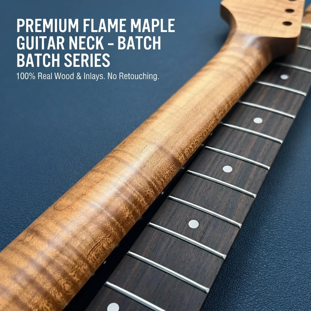 Custom ST Electric Guitar Neck Roasted Flame Maple Rosewood Fingerboard 22 Frets Nickel Silver Jumbo Guitar Part