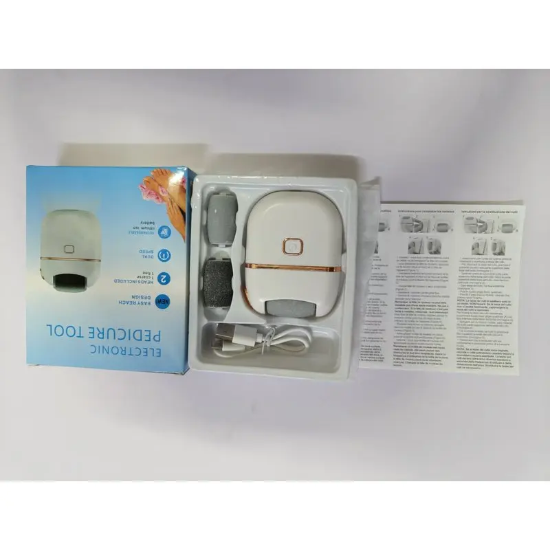 Electric Foot Scrubber, Rechargeable Portable Foot Callus Remover, Equipped with 2 Different Grit Grinding Heads, Professional