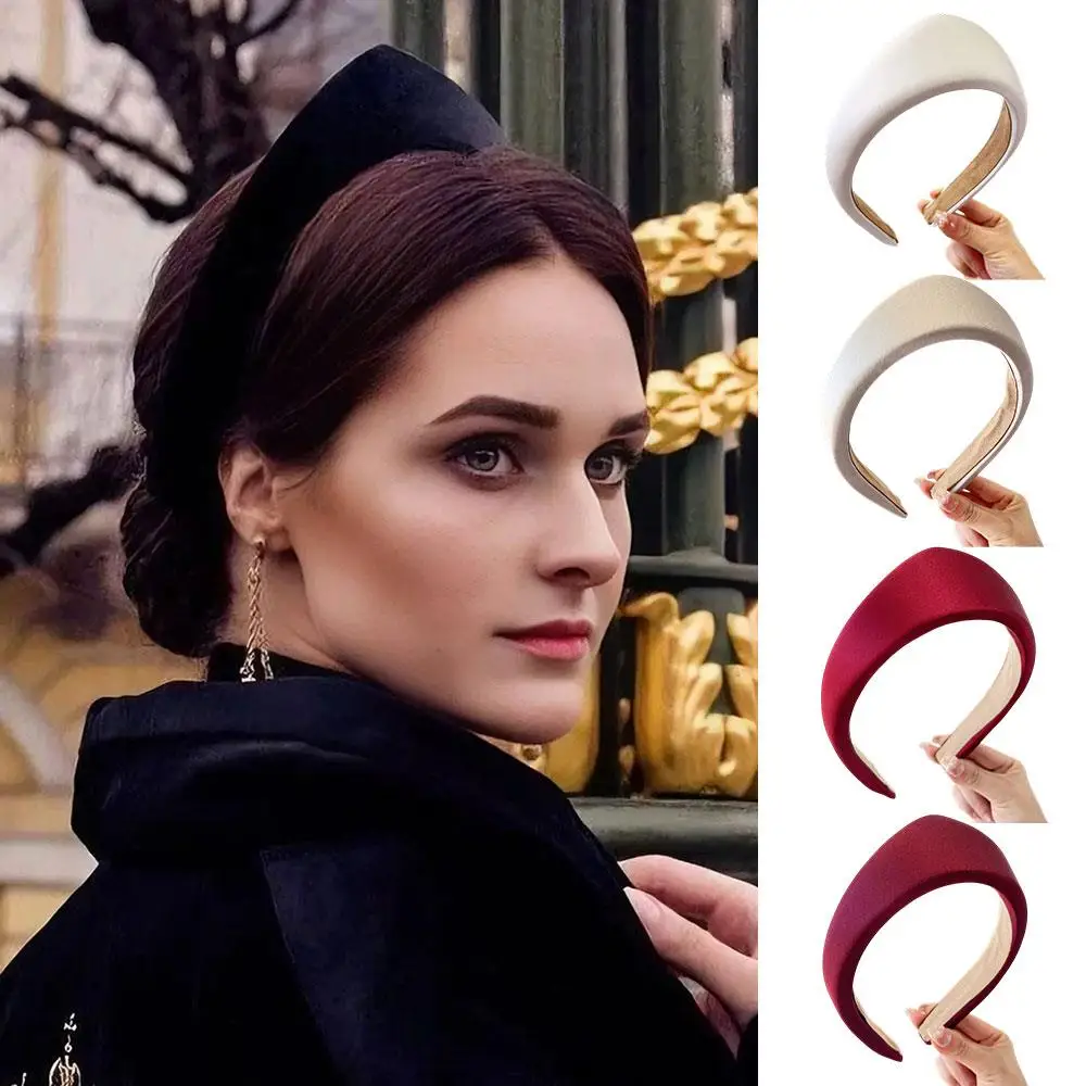 

Retro Satin Crown Headband for Women Triangle Sponge Hair Hoop Europe and America Hairband Crown Style Hair accessories