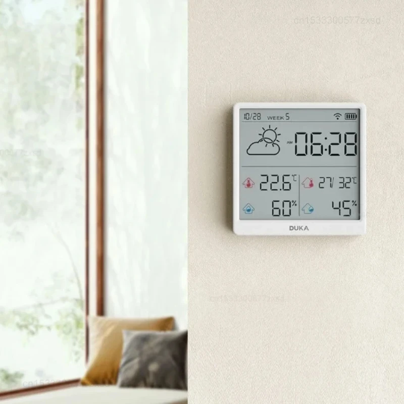 Imagem -03 - Xiaomi-duka Smart Home Estação Meteorológica Digital Sensor de Temperatura e Umidade Relógio Interno Higrômetro Termômetro Wi-fi