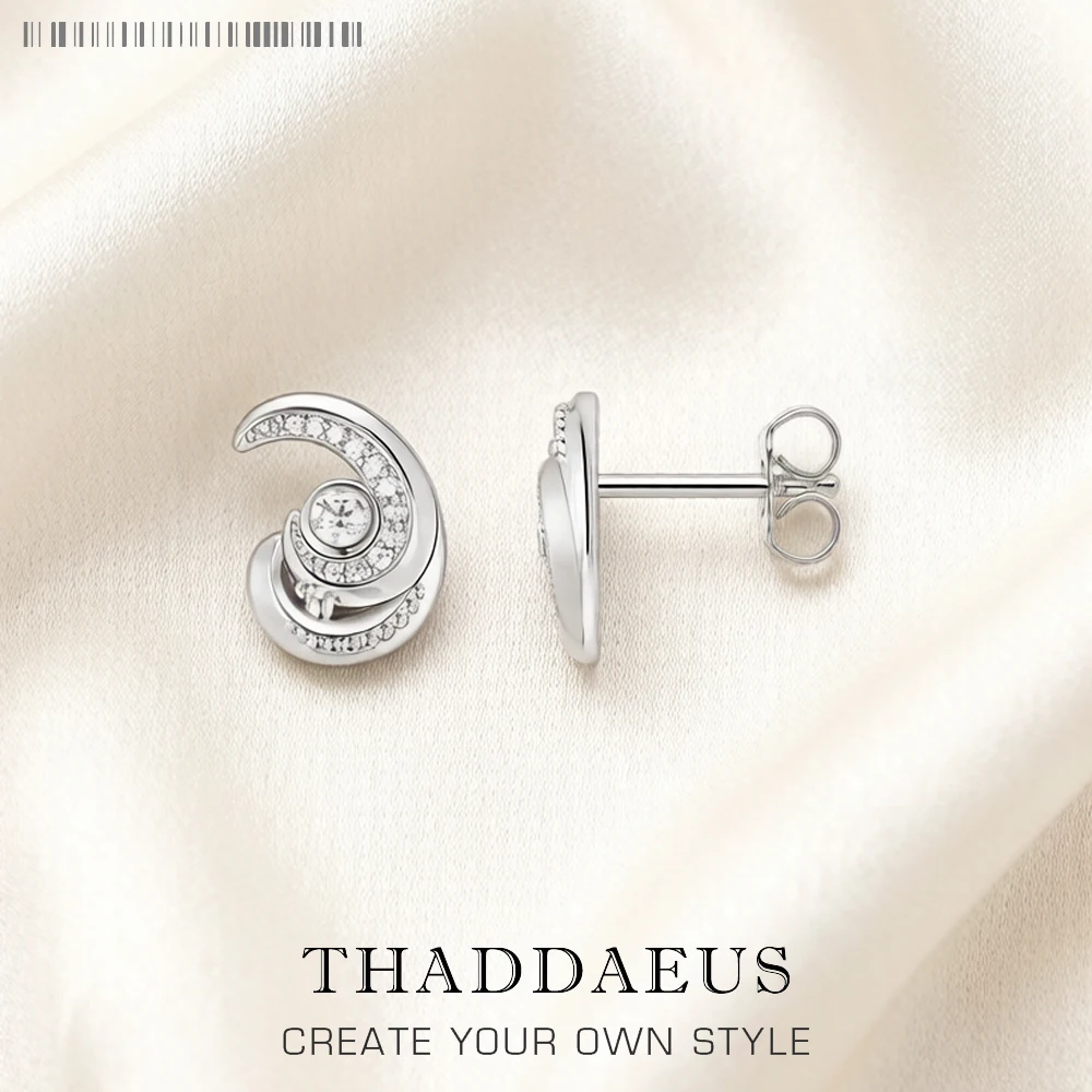 Ear Studs Wave Europe Style Fine Jewerly For Women Summer New Trendy Gift In 925 Sterling Silver