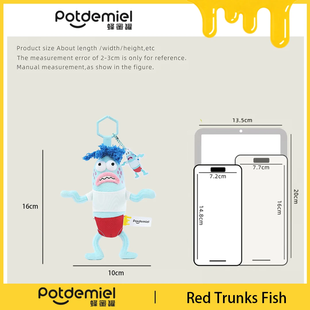 Potdemiel SpongeBob Red Trunks Fish Plush Bag Charm Pendant Retro Beach Theme Doll Backpack Pendant Kids Gift Collectible Figure view 5