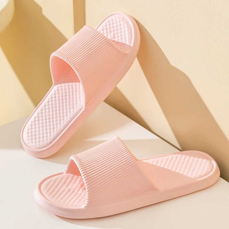 New Fashion Summer Couple Indoor Slippers Non-slip Soft Slides Lithe Comfort Sandals Men Women Shoes Ladies\' Home Flip Flops