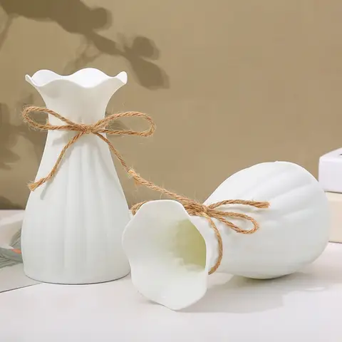 Creative Living Room Anti-Ceramic Ceramic Flower Pot Imitation Ceramic Plastic Flower Vase SimplicityFlower Flower Bottle Modern
