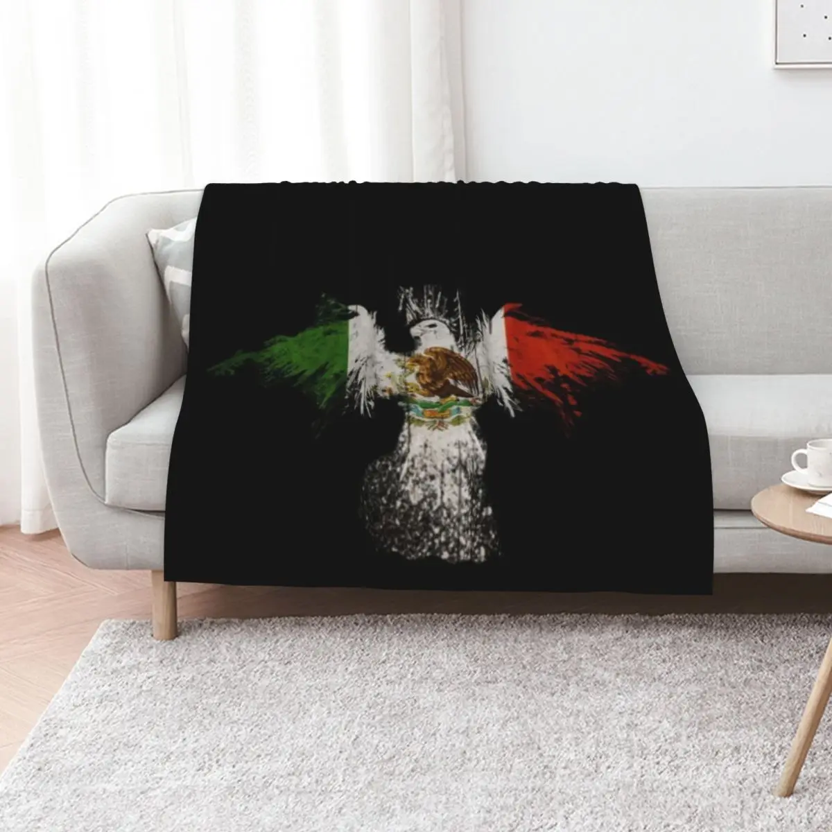 

Mexican flag Eagle Throw Blanket Stylish Warm Blanket for Living Room Bedroom