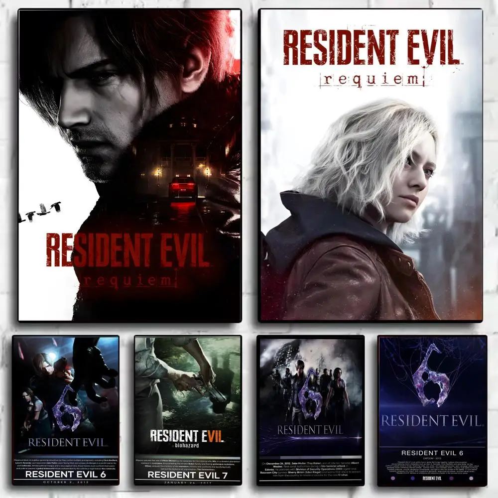 Classic Gane R-Resident Evil Poster Modern Minimalist Wall Art Prints for Bedroom Living Room Aesthetic Contemporary Decor Gift