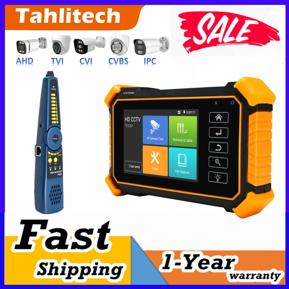 Tahlitech IPC-1910C plus 8K CCTV IPC Tester Support Hikvision Dahua Camera Test AHD TVI CVI Test UTP TDR Cable Test