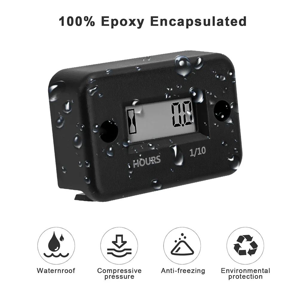 ZHIYU Digital Hour Meter Waterproof Engine Gauge LCD Display Counter ATV Motorcycle Instruments Clocks Snowmobile Marine Engine