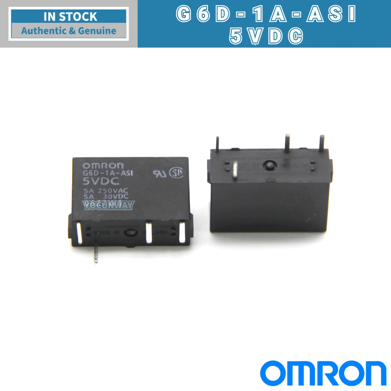 OMRON Original PCB Leistungsrelais G6D-1A-ASI-5VDC 24VDC 12VDC DC12V 24V 4-polig 5A P6D-04P Neu Authentisch – Detail 4