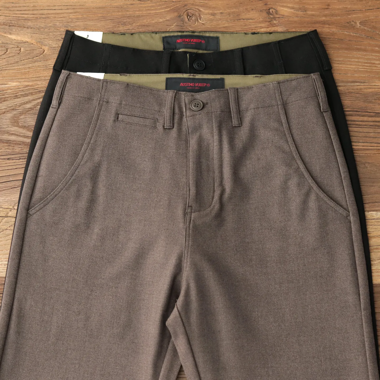 Autumn Winter New American Retro Brown Casual Pants Men's Trendy Heavyweight High-End Business Loose Straight Commute Trousers