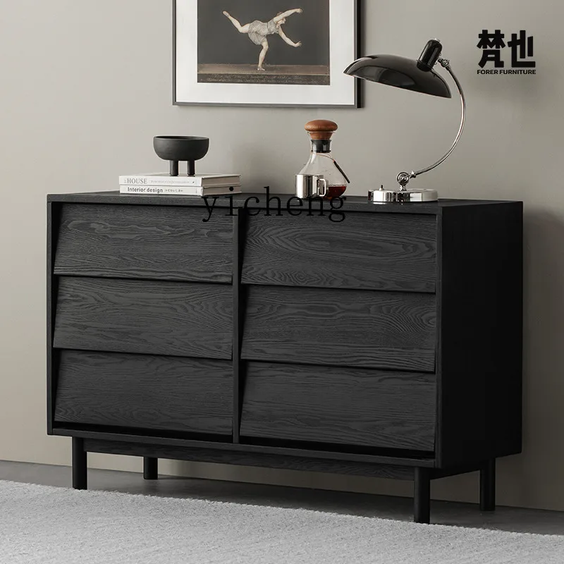 ZWS. Solid wood chest, bedroom large capacity storage, bedside cabinet, simple wall storage, drawer cabinet