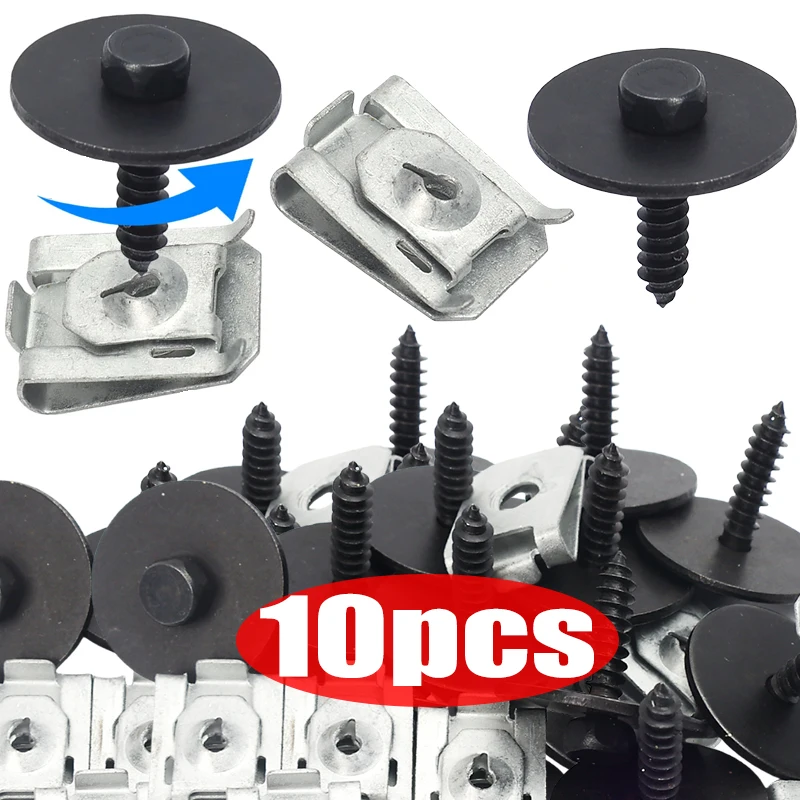 

1-10pcs Engine Fender Liner Screws Cable Ties Clamps Metal Fasteners Bolts and Nuts Kit Bumper Repair Kit Bumper Fender Line