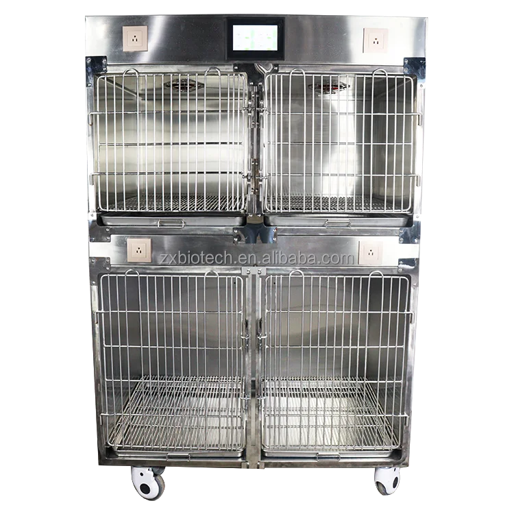 Pet Cages With Oxygen Chamber And Infrared Therapy Vet Cage Stainless Steel For Pet Hospital Use