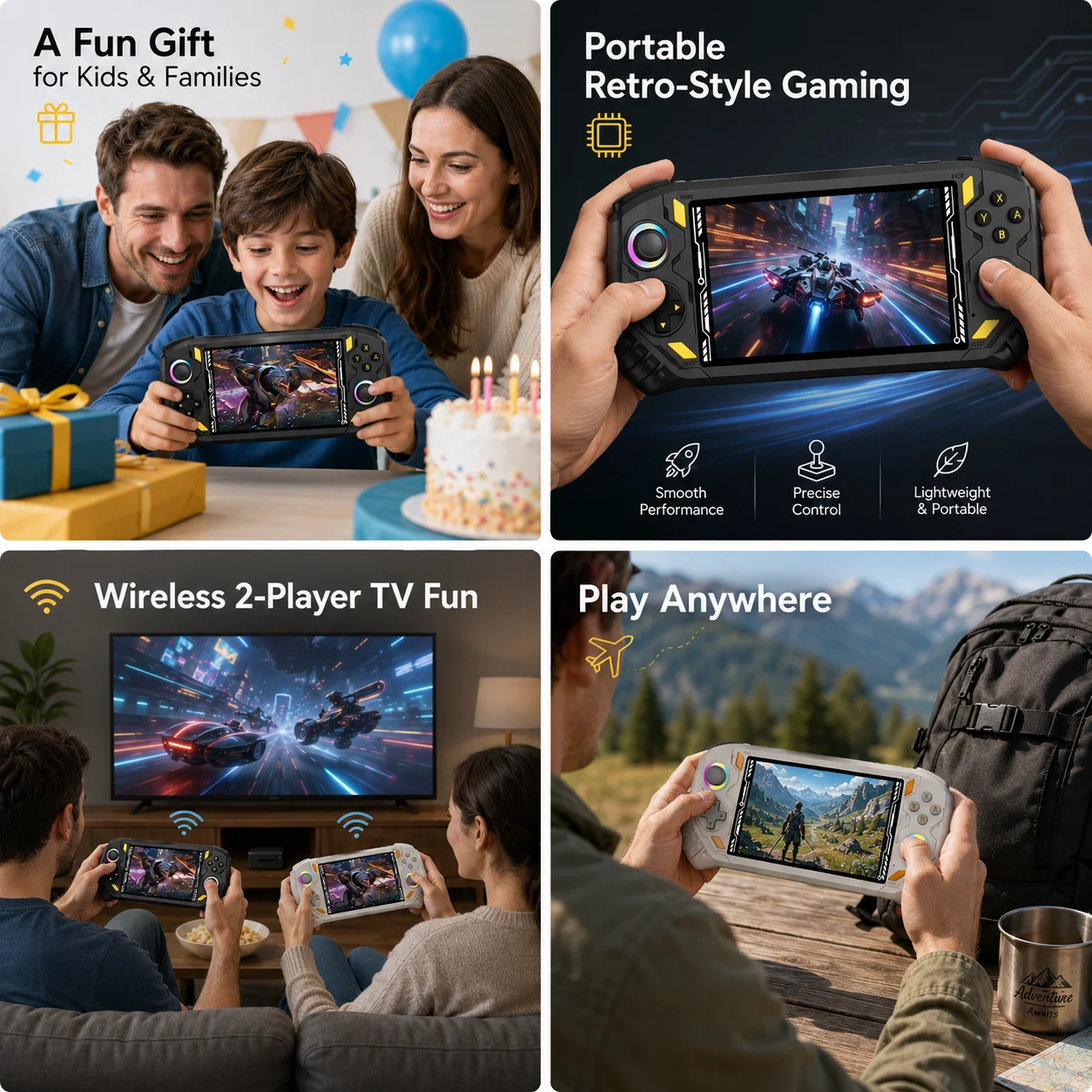 Hall Linear Trigger RG52 MINI Retro Handheld Game Player Dual Vibration Motor RGB Light Joystick 2GB DDR Max 1TB TF Expand EE4.7