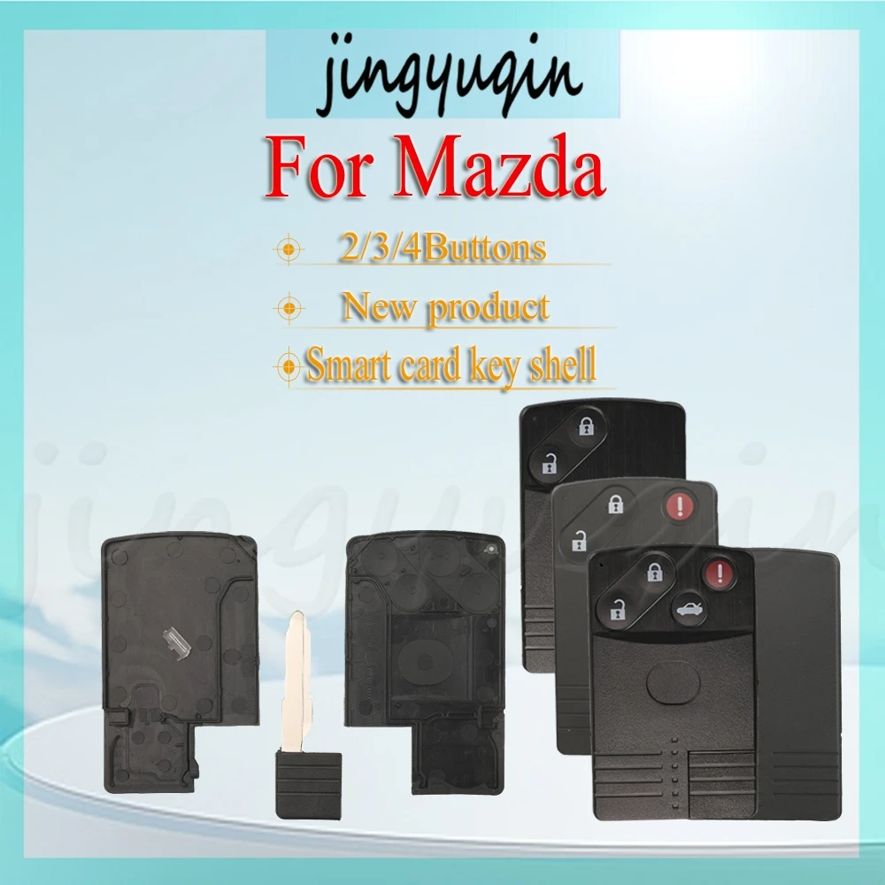 

jingyuqin 2/3/4 Buttons For Mazda 5 68 CX-7 CX-9 M8 2007---2013 04-11 RX-8 Replacement Smart card Remote Car Key Shell Case Fob