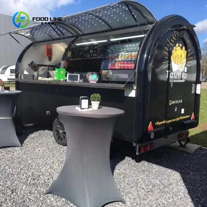 Customized Mobile bar Ice Cream Coffee Hot Dog Candy BBQ Food Trailer Fiberglass Braking System Auto Food Truck for Sale