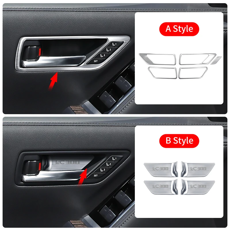 For Toyota Land Cruiser 300 LC300 FJ300 J300 2021-2027 Door Inner Handle Trim Cover Interior Upgraded Modification Accessories