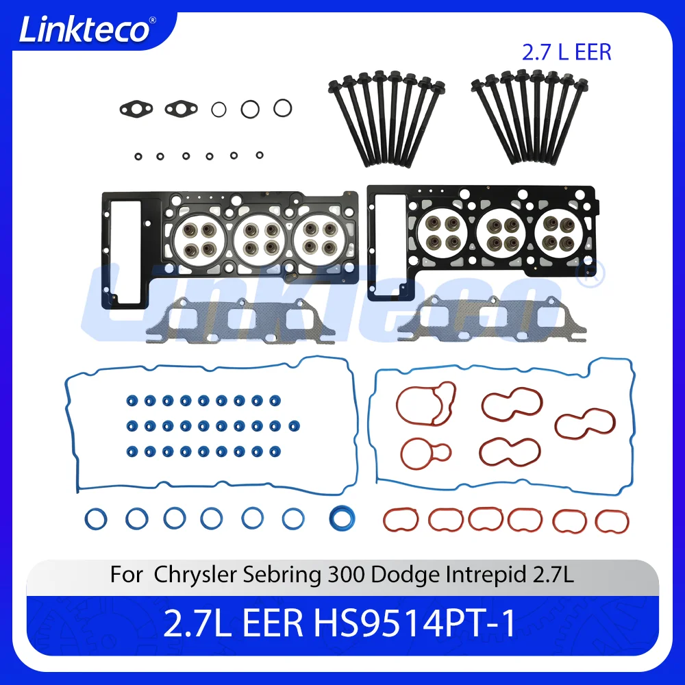 

Full Gasket Kit Gasket Set Head Bolts For 01-10 2.7 L Chrysler Sebring 300 Concorde Dodge Intrepid Charger HS9514PT-1 ES72897