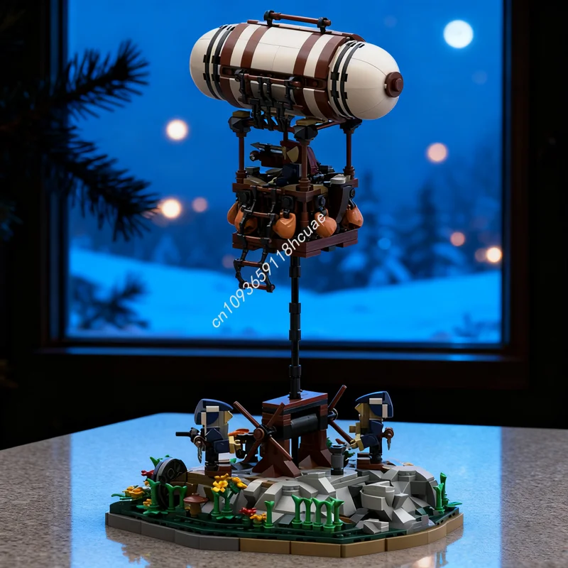 

1348pcs MOC Guard Balloon The Dwarven Lookout Model Building Blocks Christmas Gift Construction DIY Idea Toys Brick Birthday