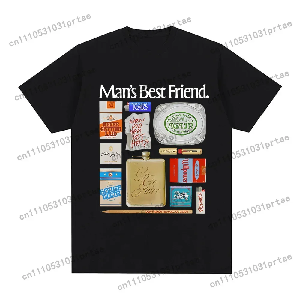 Sabrina Carpenter-MaN's Best FRIEND ObJect T-ShIrt T Shirt Summer Singer's Same StyleTee-shirt Korean 100%Cotton Ropa HombreTops
