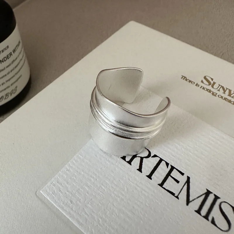 

S925 Sterling Silver Simple Fashion Texture Ring Korean Version Niche Design Sense Matte Ring Wholesale 925 Silver Jewelry