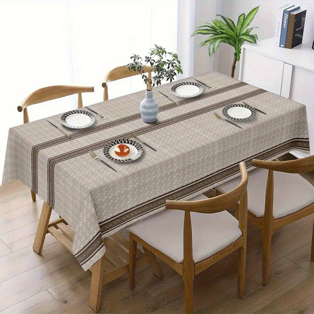 1 piece of simple polka dot and stripe tablecloth - creates an elegant dining atmosphere - polyester fiber tableclothxzj