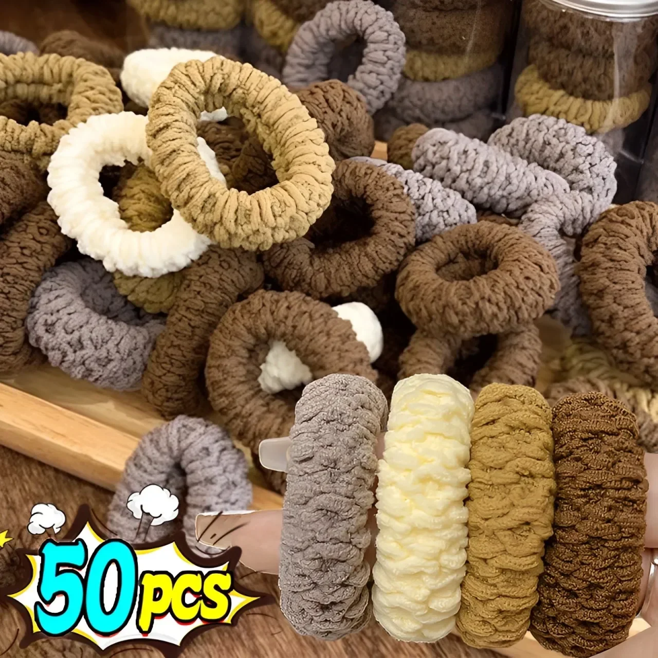 10-50pcs ใหม่ผู้หญิงเกาหลี Big Elegant Elastics ผมสีทึบ Scrunchies ผม TIES สุภาพสตรีผมหางม้าถืออุปกรณ์เสริมผม