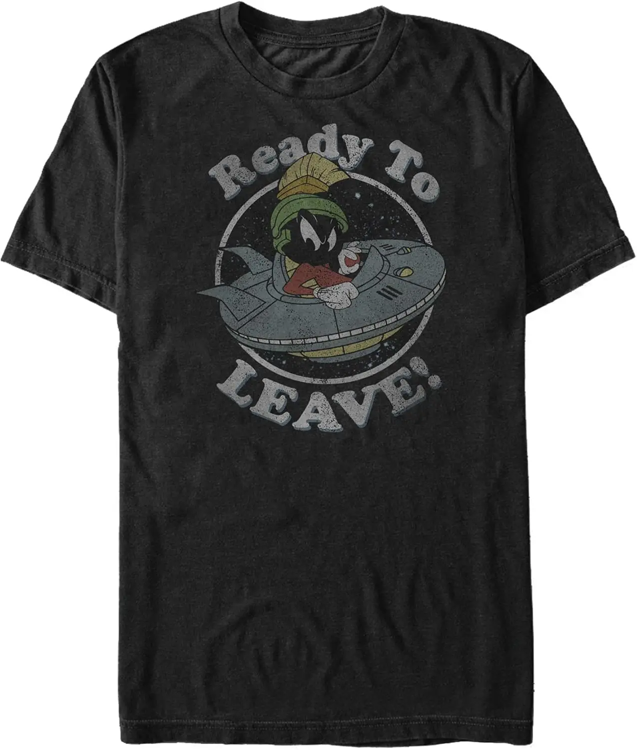 

Мужская однотонная футболка Marvin The Martian, готовая к останию, базовая однотонная футболка Looney Tunes