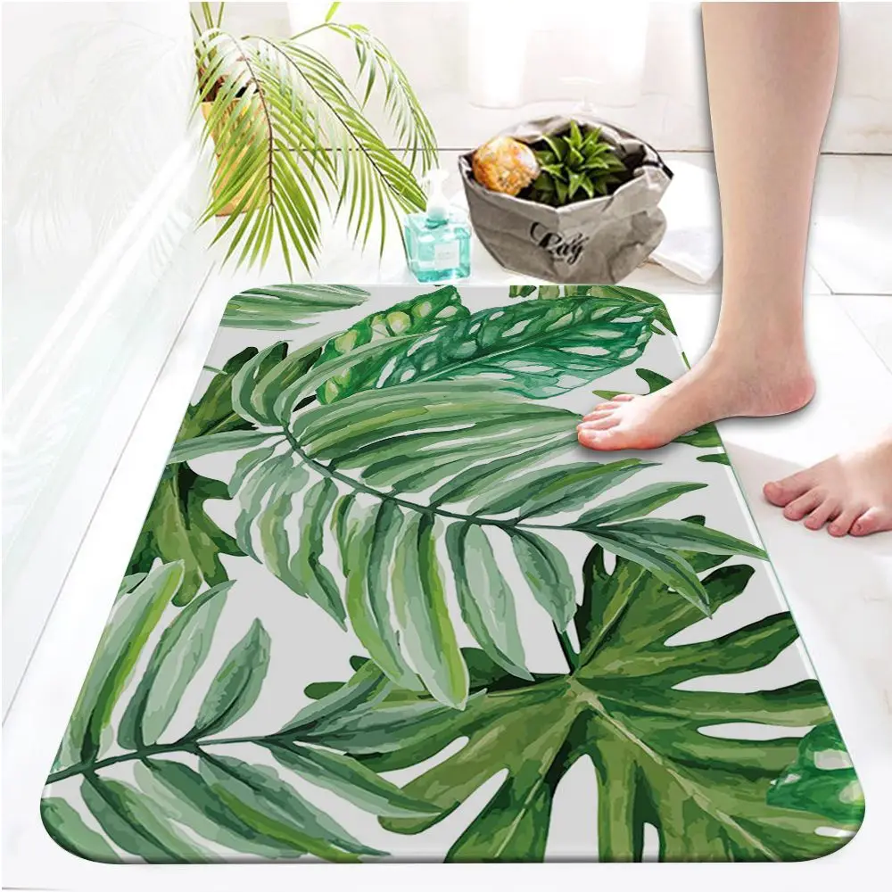 Tropical Palm Leaf Cactus Monstera decorazione cucina zerbini 50x80 tappeto di velluto zerbino pavimento interno bagno tappeto antiscivolo