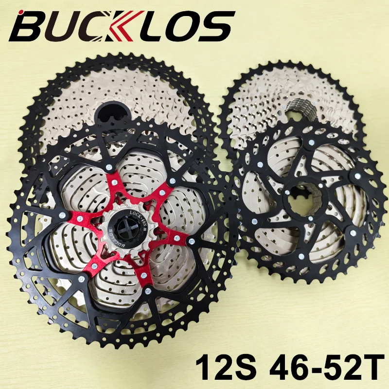 

BUCKLOS Bicycle 12S Sprocket 46T 50T 52T Bike Freewheel Mountain Bike K7 Road Bicycle Cassette Steel Freewheel for HG Structure