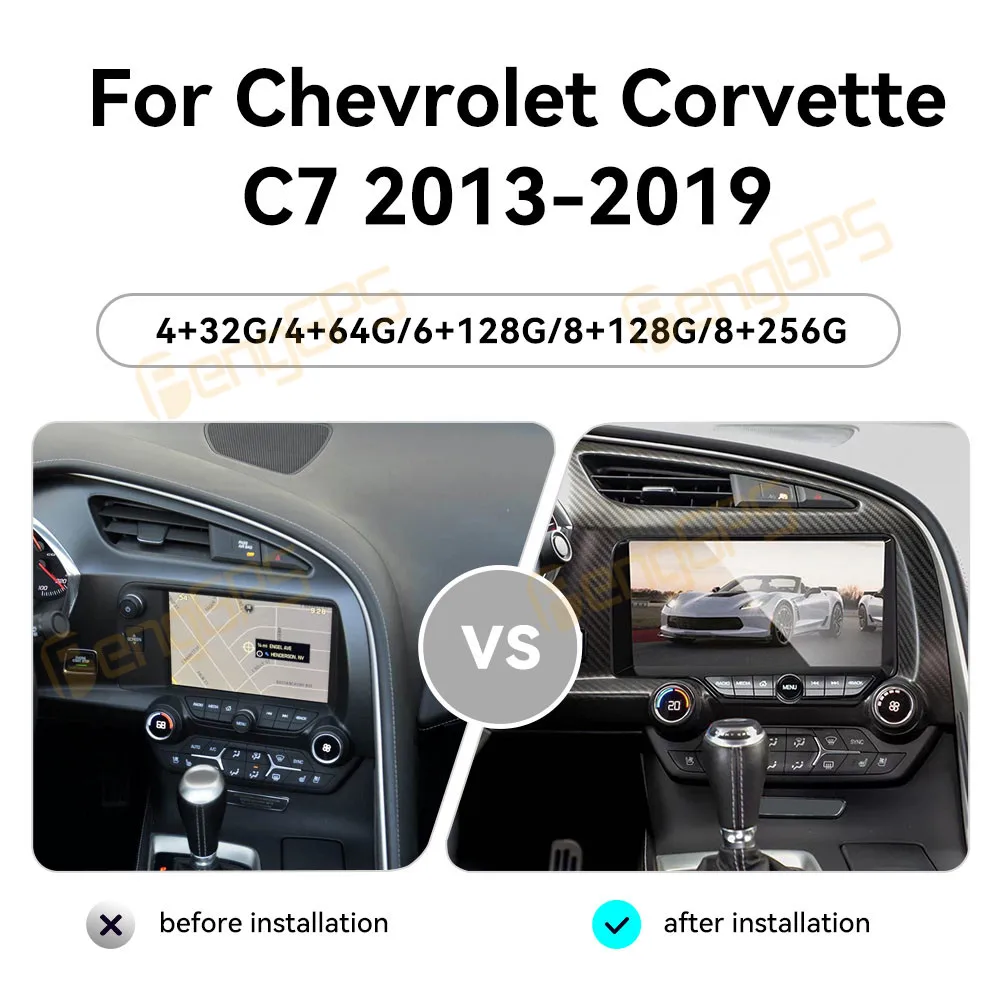 

12,3-дюймовый автомобильный радиоприемник Android 13 CarPlay для Chevrolet Corvette C7 2013-2017, HD-экран, мультимедийный плеер, GPS-навигация, головное устройство