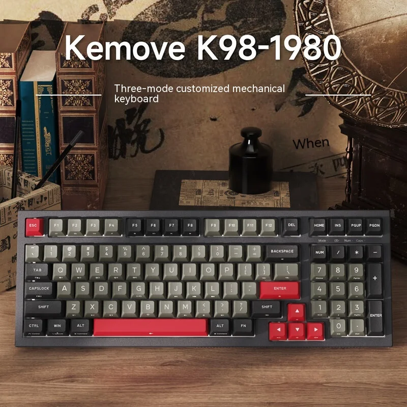 

Kemove K98 1980 Tri-Mode Bluetooth Mechanical Keyboard 98keys Gasket Hot Plug Gaming Keyboard RGB PBT N-Key Rollover Keyboard