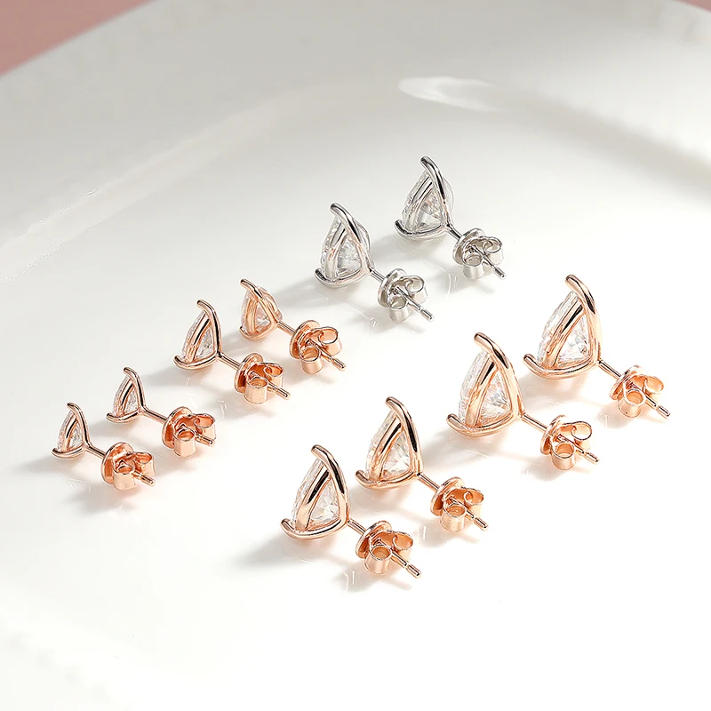 Smyoue 0.5CT 1CT pendientes de tuerca de moissanita certificados con corte de pera para mujer 100% Plata de Ley 925 chapada en oro de 18k joyería de boda