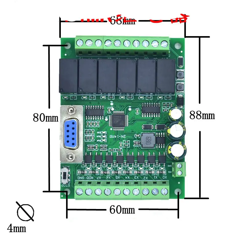 FX2N-14MR PLC Industrial Control Board 8 Input 6 Relay Output Programmable Controller