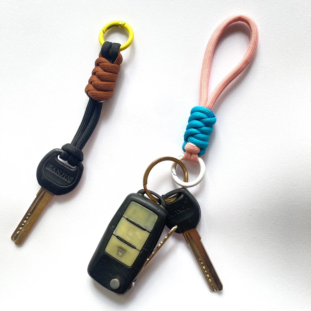 Creative Hand Woven Keychain For Mobile Phone Lanyard Anti Lost Knot Rope Strap Key Ring Men Women Car Key Holder Key Accessory