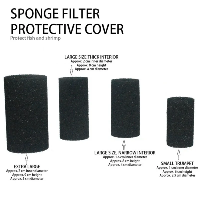 Aquarium Pre Filter Sponge Fish Tank Inflow Inlet Filter Foam Roll For Prevent Small Fish Shrimp Being Sucked Filter Barrel Tool