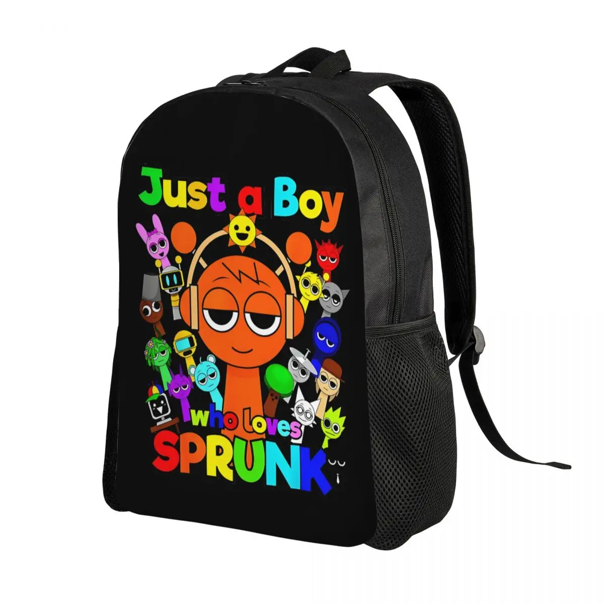 Sac à dos personnalisé pour ordinateur portable Sprunki, pour femmes et hommes, sac à livres à la mode pour étudiants, sac de jeu de musique