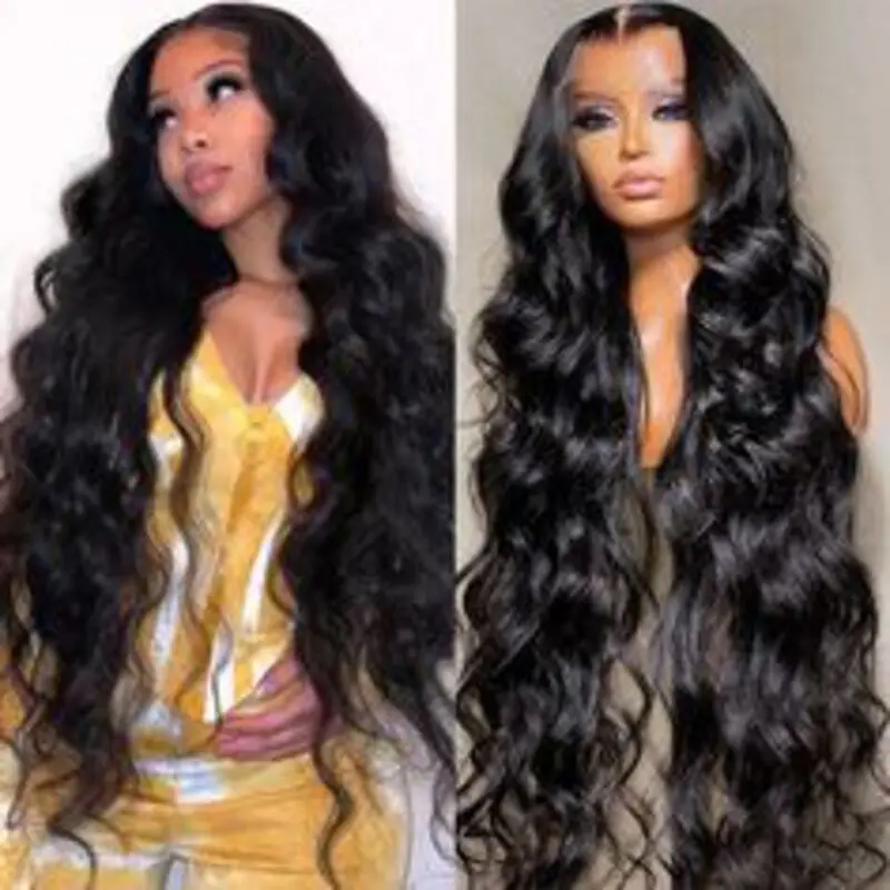 13x6 Hd Lace Frontal Wig Body Wave 250 Density Human Hair Wig 40 46 50 Inch Loose Water Wave Lace Front Wig Preplucked For Women