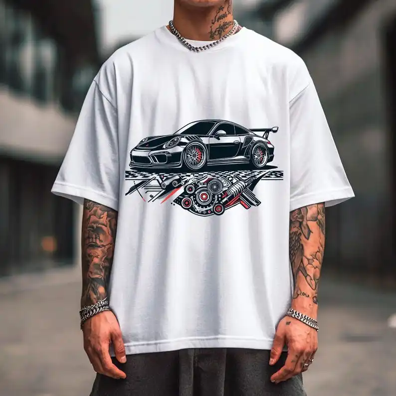 

Sports Car Engine Performance White T-Shirt Racing Enthusiast Tee Automotive Design Shirt Car Lover Gift Mechanic